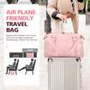 TOPBAG Travel Duffle Bag, Waterproof Weekender Carry On Tote Bags for Women, Sport Gym Bag for Men, Hospital Bag for Labor and Delivery, Overnight Luggage Bag with Trolley Sleeve Coral Pink