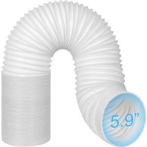 5.9/6 Inch Portable AC Air Conditioner Hose Anti-Clockwise Thread & Length up to 80" Support Counter-Clockwise Thread, AC Hose Compatible with Haier, LG, Delonghi and More (6" Hose- Anti Clockwise)