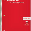 Oxford 1-Subject Notebook, 8 x 10-1/2, College Rule, 70 Sheets (65022)
