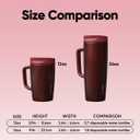 Owala SmoothSip Slider Stainless Steel Insulated Travel Mug with Handle, 100% Leak Proof, For Hot and Cold Drinks, Travel Friendly with Sliding Lock Lid, 12oz, BPA Free, Leak Proof, Black Cherry