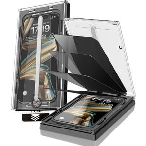 EZ-GLAZ-4 Pack for iPhone 14 Plus/iPhone 13 Pro Max Privacy Screen Protector[6.7"] 9H+ Hardness 12FT Military Grade Shatterproof Long Durable Tempered Glass Film with Flawless Fit Box,Scratch Resistant