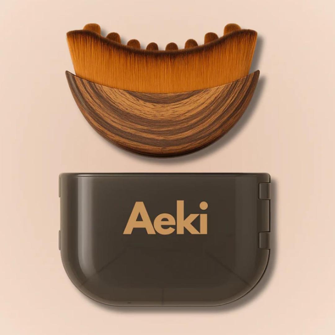 Aeki Lymphatic Contour Face Brush - Reduces Puffiness & Restores Definition, Aeki Lymphatic Face Brush, 100% Gentle & Soft on Skin | Naturally Sculpted Look,Aekii Facial Brush (1 Set)