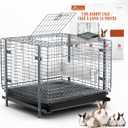HOMESTEAD Bunny Cages with Tray - 24-inch Easy-Clean Rabbit Cage with Enhanced Kit - Leg, Frame, & Urine Guard Included - Ideal & Secure Home for Rabbits, Ferrets, Hedgehogs