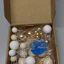 White Gold Balls Cake Toppers Balls Birthday Cake Decorations for Birthday Boho Wedding Baby Shower Party Decoration (White Khaki Gold)