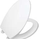 Slow Closing Toilet Seat Compatible with Toto Drake and Eco Drake Elongated Toilets Replaces Parts SS114, Non-slip Bumpers, Cotton White