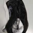 HORTYZON Men's Black Medium-Length Wig 1990s Retro Halloween Character Costume Wig(Black/Medium/shawl)