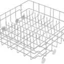 UPGRADED 808602302 Dishwasher Lower Dishrack for Frigidaire Kenmore Dishwasher Rack Replacement Parts with Wheel,808602302 154432602 Frigidaire Dishwasher Rack Parts 304 Stainless Steel Bottom Rack