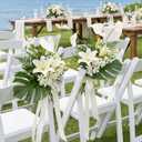 White Anthurium Artificial Flowers 10pcs, 23.6" Fake White Tropical Flowers Artificial Anthurium Real Touch for DIY Wedding Bouquets Centerpieces Bridal Shower Party Home Decor