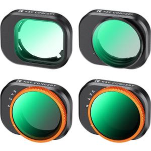 K&F Concept Variable ND Filter Kit Compatible with DJI Mini 4 Pro, 4 Pack ND2-32 (1-5 Stops)/ND32-512 (5-9 Stops)/CPL/UV Lens Filter with Multi Coated HD Optical Glass/Gimbal Safe