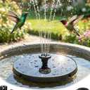 Solar Fountain for Bird Bath, 2026 Upgrade 1.4W Solar Power Water Fountain Pump with 7 Nozzles, Free Standing Floating Powered Fountains for Garden, Pond, Pool, Birdbath (6.3 inch)