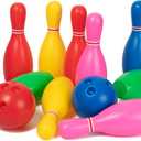 Liberry Kids Bowling Set, 10 Plastic Toy Bowling Pins & 2 Balls, Toddler Indoor Outdoor Sports Games, Educational Birthday Gifts for Boys Girls Ages 2 3 4 5 (Multicolor)
