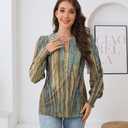 ETCYY Womens Long Sleeve Tops Dressy Casual Blouses Fall Pleated Tunic Trendy Tee Shirts 2026 Vacation Fashion Clothes (L)