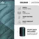 Teton Celsius Regular, 25F, 20F, 0F Degree Sleeping Bags, All Weather Bag for Adults and Kids, Camping Made Easy and Warm, Travel Sack Included, Standard