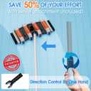 Professional TidyMister Heavy Duty Pool Vacuum Head with Swivel Handle -Extra-Wide 3.2LB Weighted Side Brush & Wheels for Vinyl Liner-Deep Cleaning for Inground & Above Ground Swimming Pool - Orange