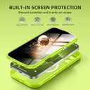 BERFY for iPhone 16 Pro Case, Compatible with MagSafe, Built-in Privacy Screen Protector, Camera Protection, Shockproof Full Body Phone Case 6.3", Translucent Bright Green