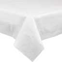 PLASTICPRO Disposable 3 Ply Paper & Plastic Tablecloth Absorbent, Waterproof, White Table Cover for Rectangle Tables fits 6-8 Foot Tables Size: 54'' X 108'' Case of 36