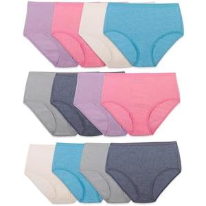 Fruit of the Loom Women's Beyondsoft Underwear, Super Soft Designed with Comfort in Mind (7, Brief - Cotton Blend - 12 Pack - Colors May Vary)