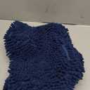 Shaggy Chenille Bathroom Toilet Lid Cover, Ultra Soft Plush Seat Covers, Fluffy Absorbent, 19x21 Inches, Standard Toilet Lids for Bathroom Machine Wash & Dry, Navy Blue