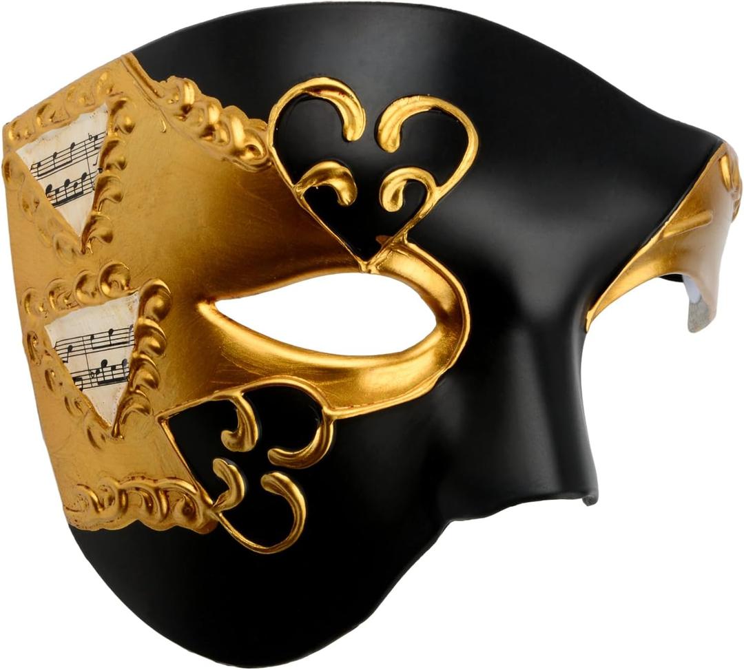 Hoshin Masquerade Mask, Half-Face Mardi Gras Decorations Venetian Masks for Mens