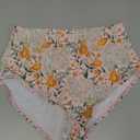 Micosuza Women's Swim Bottom High Waist Retro Basic Full Coverage Bikini Tankini Swimsuit Briefs (8, Pinkflower)