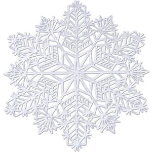 Snowflake Placemats Set of 4 Christmas Decorations Silver Elegant Tablemats Round Vinyl Place Mats Table Setting Kitchen Table Mats for Dining Table Holiday Wedding Decorative