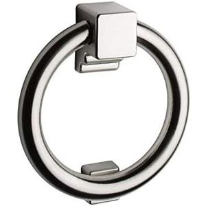 Taymor Ring Door Knocker  Solid Metal Front Door Knocker for Entry Doors, Satin Nickel Finish  Decorative Exterior Door Hardware for Home