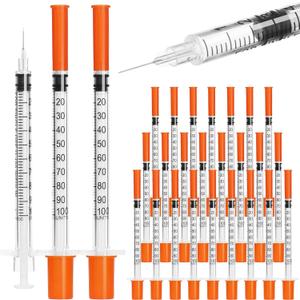 U-100 syringes with needle - 1ml 31G ( 31 gauge ) 5/16 inch syringe with needles scale in 100 units , 1 ml / 1cc Pack of 30 ( 30 Pcs )