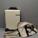 Hoteel Spinner Luggage Sets 3 Piece Carry on Luggage with TSA Lock for Men and Women, ABS+PC Hard Shell Rolling Carry-on Suit Case for Plane, Travel, Business, Beige (20in/DB/TB)