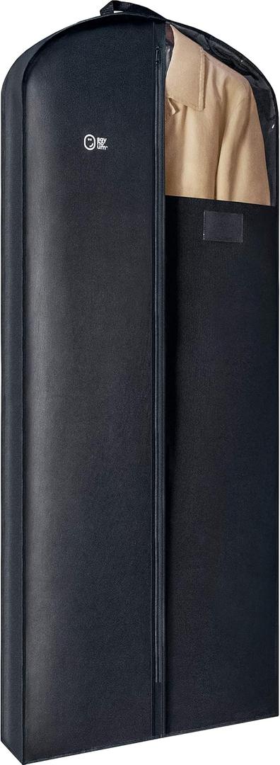 Luxury Garment Storage Bag for Long Coat, Fur, Mink, Dress, Vestment & Choir Robe, 60" + 5" Gusset Cover, Heavy Duty, Hanging, Breathable, Foldable