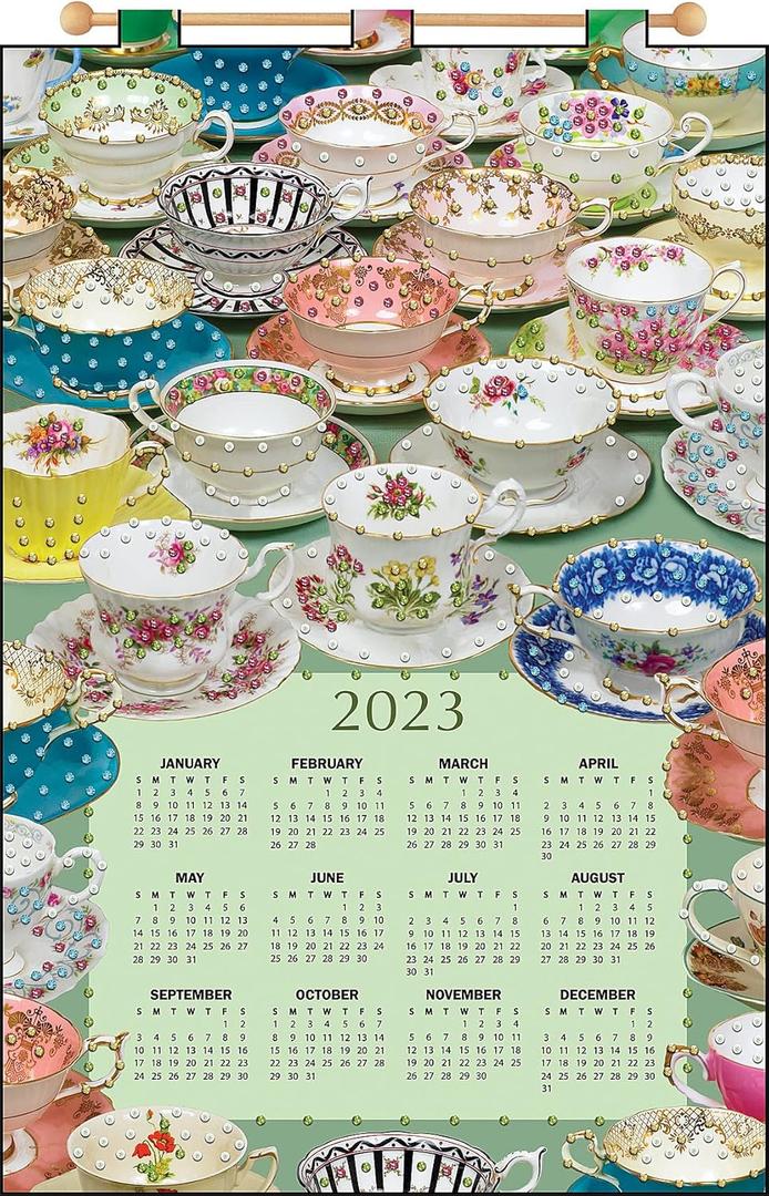 Design Works Crafts 2023 Sequin Calendar Kit, Teacups