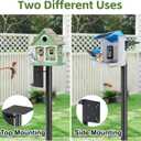 Bird Feeder Pole,60" Outdoor Bird House Pole Kit Stand with 5-Pronged Base, Adjustable Height & Universal Mount for Easy Setup, 2 Installation Methods, Matte Black Finish (Without Feeder)