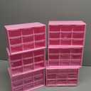 Amyhill 6 Pcs Mini Drawer Organizer Small Organizer with 9 Drawers Plastic Desktop Craft Storage Box for Office Home Room Jewelry Cosmetics Collection(Rose Red)