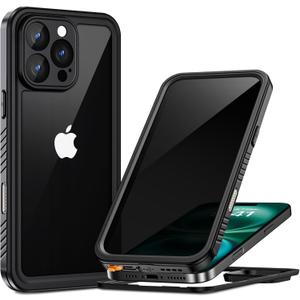 Lanhiem for iPhone 16 Pro Privacy Case, Waterproof Dustproof Shockproof Cover for 16 Pro with Privacy Screen Protector, Full Body Protective Phone Case for iPhone 16 Pro - 6.3 inch (Black)