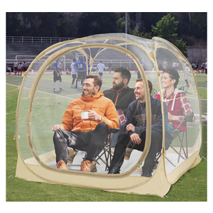 EighteenTek Pod All Weather Sports Tent with Sealed Floor - Instant Tent Shelter - Outdoor Bubble Tent - Rain Tent Camping Sun Shelter Pop Up Clear, Patent Pending for Sports Events Fishing Cheering