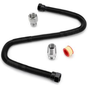 Stanbroil 1/2" OD x 3/8" ID 24" Non-Whistle Flexible Flex Gas Line Connector Kit for NG or LP Fire Pit and Fireplace