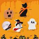 2 x himmel Cute Halloween Decorations Indoor, 4PCS Ghost Wooden Signs Pumpkin Cat Blocks for Tiered Tray Decor, Halloween Decor for Office Home Party Shelf Display Apartment