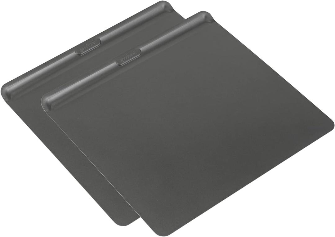 GoodCook AirPerfect Insulated Cookie Sheets Set of 2 Nonstick Carbon Steel Construction Pans for No-Burn Baking with Ergonomic Grip, 16 x 14-Inch, Gray