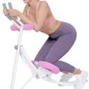 Ab Workout Equipment, Ab Machine with Height Adjustable and Stability, Ab Workout Equipment Home Gym Coaster for Stomach at Office with LCD Display-Christmas Gift Choice, Pink