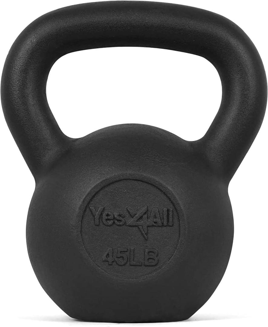 Yes4All Cast Iron Kettlebell, 45 Lb Solid One-Piece Design