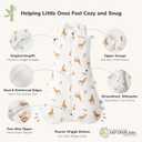 Momcozy Sleep Sack for Baby 0-6 Months, 1.5 TOG Baby Wearable Blanket with Supportive Plush Filling, Two-Way Zipper for Easy Diaper Changes, Snap-Fit Design for Growing Babies, Small, Giraffe