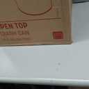 Ninestars OTT-50-19RD Open Top Office Bathroom Trash Can, 13 Gal 50L, Stainless Steel Base (D Shape, Red Lid)