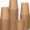 GUSTO [100 Count Kraft Disposable Paper Cups, Hot Coffee Cups Brown Unbleached - Eco-Friendly Cups (8 oz. - Kraft)