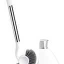 simplehuman Toilet Brush with Caddy, Stainless Steel, White
