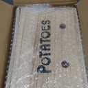 Frcctre 3 Pack Vegetable Storage Bins, Farmhouse Potato Onion Garlic Kitchen Storage Canisters Set, Wooden Stackable Vegetable Keeper with Lid and Aerating Holes for for Pantry Organization