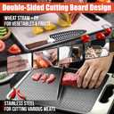 Pure 316 Stainless Steel Cutting Board Full Kit | Non-Toxic Scratch Resistant Chopping Boards for Kitchen | Dual Sided Metal & Wheat Straw with Knife Guards & Sharpener, Finger Guard, Juice Groove