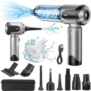 Handheld Vacuum Cleaner, 22000Pa Powerful Car Vacuum Cleaner Cordless, Mini Vacuum Lightweight Air Duster, Portable Rechargeable Vacuum for Car, Home, Kitchen (Silver Grey)