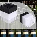 Hicarer 12 Pack Solar Fence Post Cap Lights 2in x 2in Solar Post Cap Fence Lights for Garden, Gazebos, Street Wall(Warm Yellow)