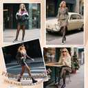 HONGTEYA Fleece Lined Tights Women Winter Thermal Leggings Pantyhose Fake Translucent Thick Warm Sheer Tights (Black, XL)