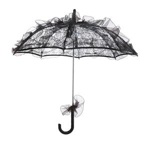 Wedding Lace Parasol Umbrella Wedding Bride Umbrella Black Photo Prop for Bridal Decoration