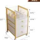 Rolling Makeup Organizer Cart with 3 Drawers, Under Desk Vanity Makeup Storage Cart, Bathroom Storage Cart Cosmetic Display Cases Cabinet for Nail Polish, Brushes & Hair Tools, Gold